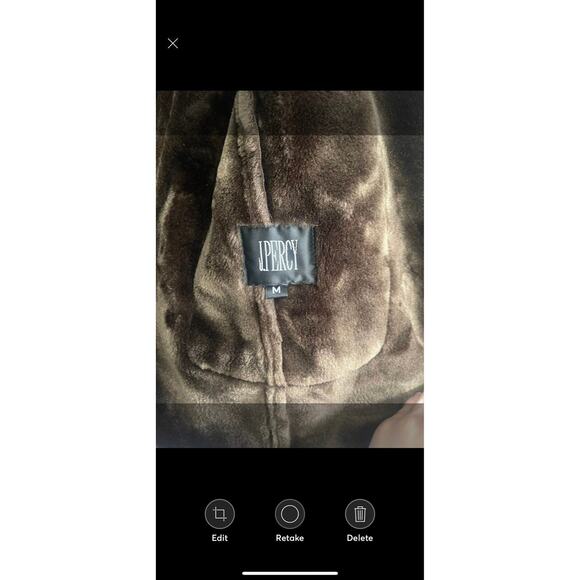 Women’s JPercy Fur Suede Chocolate Brown Jacket, Size -M Trendy jacket shacket - Picture 5 of 5